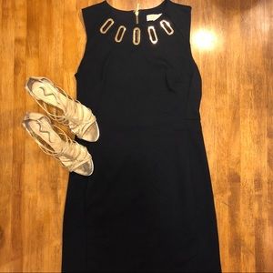 Michael Kors navy blue dress with gold cut outs